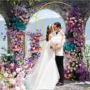 Putros Metal Arch Backdrop Stand Gold Wedding Arch Stand Set of 2 (7.2FT/6FT) Square Arched Frame for Birthday Party Graduation Ceremony Decoration
