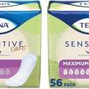 TENA Intimates Maximum Absorbency Incontinence/Bladder Control Pad for Women, Regular Length, 56 Count (Pack of 2)
