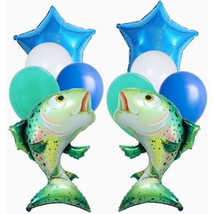 Rainbow Trout Balloon Salmon Balloon Fisherman Fishing Party Supplies Tournament Fishing Decorations for avid fisherman/Father's Day/birthday/retirement celebration/farewell party 10pcs
