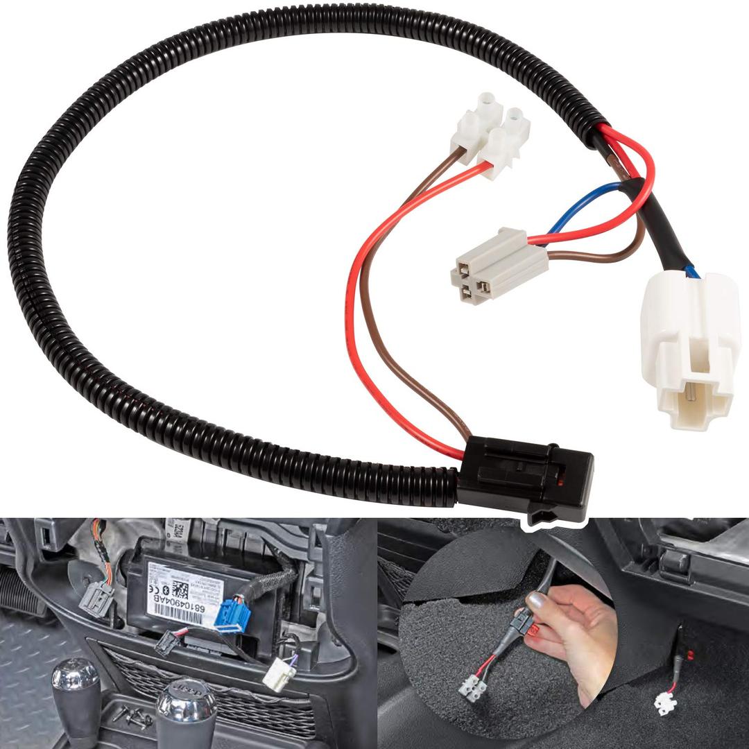 E-cowlboy 12 Volt Power Adapter for 1999-2025 Jeep Wrangler TJ TJU JK JKU JL JLU Unlimited & 2020-2025 Gladiator JT (2-Door & 4-Door)