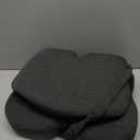 Ergonomic Seat Cushion with Adjustable Strap, Memory Foam Office Chair Seat Cushion with L-Shaped Design, Car Seat Cushion Fits for Truck Driver Semi Truck, Gaming Chair, Desk, Dark Gray