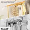Heavy Duty Clothes Rack, Metal Clothing Rack Load 450 LBS, Rolling Coat Racks for Hanging Clothes with Lockable Wheels, Wardrobe Closet Garment Racks for Bedroom, Gold