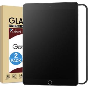 [2 Pack Matte Glass Screen Protector for iPad 10.2 inch(2021/2020/2019 Model, 9th/8th/7th Generation) Anti-Glare Anti-Fingerprint Tempered Glass Film with Alignment Frame (iPad 10.2")