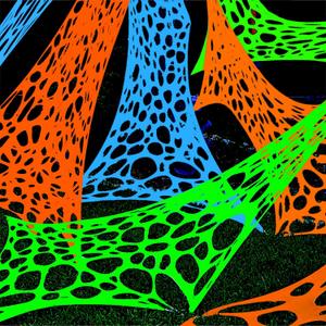 700 Sqft Glow in The Blacklight Giant Durable Spider Webs Halloween Decorations Outdoor, Stretchy Beef Netting for Halloween Party Set, with 3 Blacklight, 3 Color Web (24FT x 4FT) (3 Colors-White&Orange&Green)