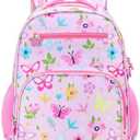 RHCPFOVR Kids Backpack for Girls - Girls Backpack 3-8 Ages Butterfly for Kids 15 Inch School Bookbag for Kindergarten Elementary School Bookbag for Girl 1st 2nd Grade
