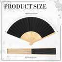 Yinkin 24 Pack Folding Fans Bamboo Handheld Folded Craft Hand Japanese Chinese Fans for Weddings Bridal Dancing Church DIY Decoration Women Gift Party Favors (Black)