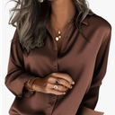 Zeagoo Satin Blouses for Women Silk Button Down Shirts Long Sleeve Business Casual Tops Size XXL