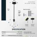 Black Pendant Lights - Glass Pendant Lights Kitchen Island - Hanging Light Fixture for Kitchen Island Dining Room H-7010-BKCL-R