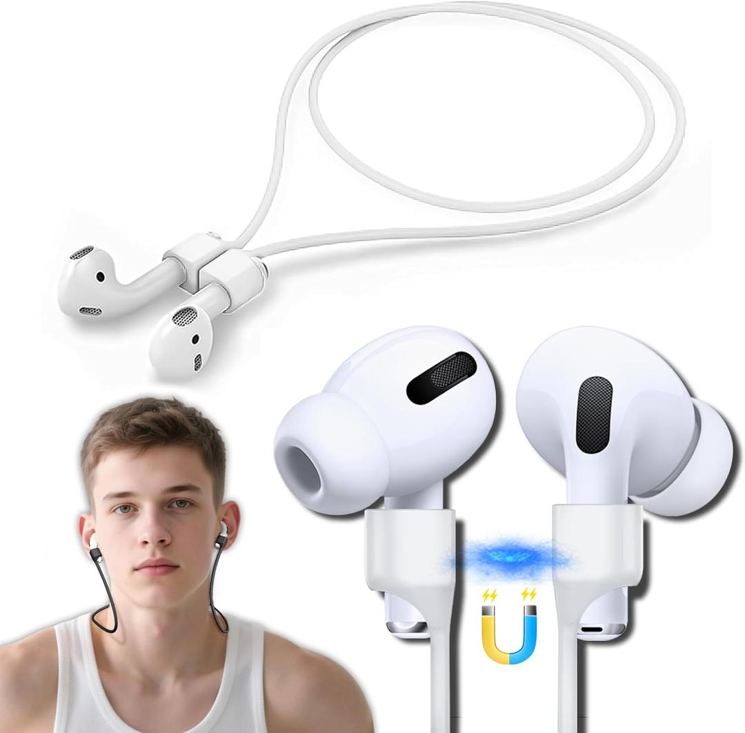 Inesore 1 Pack for AirPods Pro 3 Strap, with AirPod Lanyard Anti-Lost Cord for Sports Anti-Loss Accessories Compatible with AirPods Pro 3/2/1 and AirPods 4/3/2/1 -White