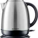BUYDEEM K640 Stainless Steel Electric Tea Kettle with Auto Shut-Off and Boil Dry Protection, 1.7 Liter Cordless Hot Water Boiler with Swivel Base, 1440W,Retro Silver
