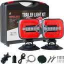 Wireless Trailer Lights for Truck, USB-C Rechargable Magnetic Trailer Light with Adjustable Base, High Bright LED Tow Light Kit for Towing, RV, Camper, Brake Reverse Turn Signal for 7 & 4 Pin