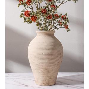 Ceramic Flower Vase Home Decor, 9 in Farmhouse Table Vase Retro Vintage Living Room Kitchen Bedroom Decoration Pottery Decorative Vases for Flowers Shelf Office Coffee Desk Dining Entryway, Rustic