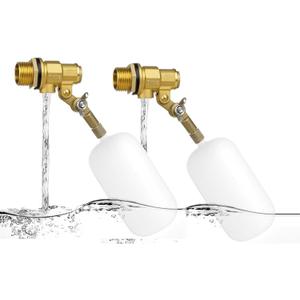 （2 Pack）1/2 Inch Brass Water Float Valve - Pool Auto Fill Float Valve, Float Valve for Water Tank, Garden Hose Float Valve, Automatic Water Level Control for Pool, Pond, Fountain, Aquarium