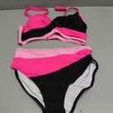 Women's High Waisted Bikini - Color Block Twist Front Two Piece Swimsuits | Adjustable Straps, Removable Cups to Shape Bust, Full Coverage Bottom, Full Lining, Stretch Fabric (S)
