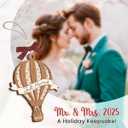 Just Married Ornament for Couples 2025 - Wedding Gifts for Couples Chirstmas Ornaments, First Bridal Shower Ornaments for Bride, Gift for Newlyweds, Just Married Gifts for Women