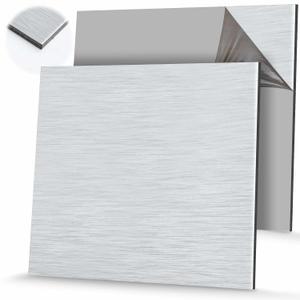 Blulu 2 Pcs Aluminum Composite Panel, 1/8" Thick Rectangle Aluminum Plastic Composite Sheet Plate for Industry Crafting Handcraft DIY Projects, Brushed Silver (24"x24")