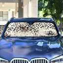 Brown Leopard Cheetah Print Windshield Sunshade Car Sun Shade Front Window Shade for Truck SUV Blocks UV Rays Sun Reflector Visor Protector Accordion Folding