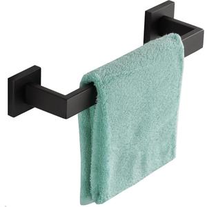 12 Inch Towel Bar for Bathroom 12/16/24/28/32/36 Inch Kitchen Towel Holder Matte Black Towel Rod Wall Mounted SUS304 Rustproof Towel Rack Modern Square Design (1, Matte Black, 12 Inch)