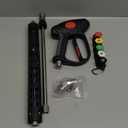 M MINGLE Replacement Pressure Washer Gun with Extension Wand, M22 15mm or M22 14mm Fitting, 5 Nozzle Tips, 40 Inch, 4000 PSI