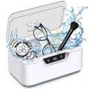 Ultrasonic Jewelry Cleaner Machine: Ring Cleaner Ultrasonic, 48Khz Sonic Cleaner for Necklaces, Eyeglasses, Watch Strap, Dentures - Digital Timer, 4 Time Modes, 304 Stainless Steel, 13.5oz (White)