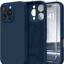 Magnetic for iPhone 16 Pro Case, Compatible with MagSafe, [Full Camera Protection][Screen Protector] Silicone Shockproof Protective Phone Case for iPhone 16 Pro 6.3", Blue