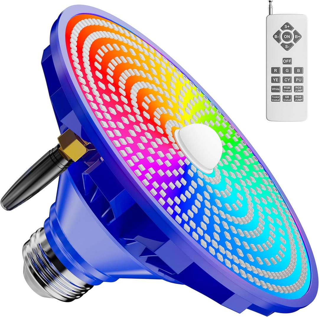 Pool Light Bulb for Inground Pool LED Pool Light Bulb for Above Ground Swimming Pool  Inground Pool Lights Bulb for Inground Pool, 120V Spa Lights Bulb E26, Multi-Color & Adjustable Brightness (70W-Blue, Blue)