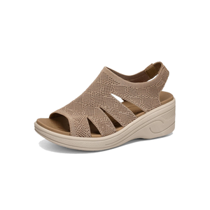 Womens Wedge Sandals Platform Walking Sandals Open Toe Ankle Elastic Strap Casual Comfortable Summer Dressy, 7-7,5