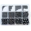800pcs Stainless Steel Precision Bearing Balls Assortment Kit, 1-8mm, 12 Sizes, Metric Mixing Balls for Bicycle, RC Models, Slingshots, Crafts