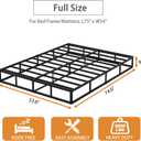 Full Size Box Spring Bed Base 9 Inch, 3000lbs Heavy Duty Box Spring Full Metal Mattress Foundation with Fabric Cover, Tool-Free Easy Assembly, Noise Free