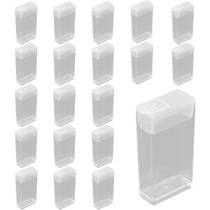 20 Pack Transparent Bottles Diamond Embroidery Storage Jars Small Beads Storage Container Refills Clear Plastic Storage Box for DIY Stitch Tools Nail for Small Object (20Pcs, Rectangular) (Bulk)