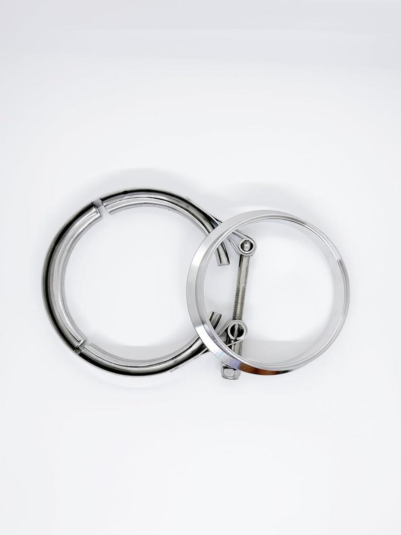 4" stainless steel Exhaust V-band Flange Clamp Kit For T4 flanged Borg Warner Turbo S400 S400SXE S475 S463 with the Flat face