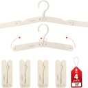 Foldable Travel Hangers 4 Pack Space-Saving ABS - Cruise Essentials 2025 for Cruise Ship & RV