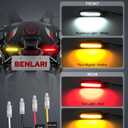 Benlari 4PCS Indicators Flowing LED Motorcycle Turn Signals Brake Lights & Daytime Running Lights Front Rear Turn Signal Lights Waterproof Fit for Harley Honda Yamaha Triumph