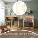 Colingmill Needlework Table and Adjustable Embroidery Stand, Cross Stitch Hoop Stand, Beech Wood Tapestry Cross Stitch Embroidery Frame Holder 21.5 x 16.3 and 44.3 x 16.3