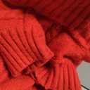 Queenmore Small Dog Pullover Sweater, Cold Weather Cable Knitwear, Classic Turtleneck Thick Warm Clothes for Chihuahua, Bulldog, Dachshund, Pug (Red, Medium)