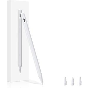 Stylus Pen for iPad 11th Generation,15H Working Time Tilt Sensitivity Palm Rejection, Pencil for 2018-2025 iPad A16 11/10/9/8/7/6th, Pro 11"/12.9"/13 inch M4, Air 3/4/5/M2/M3, Mini 5/6/7/A17 Pro (White)