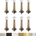 Liberty Premium Door Stoppers Metal Solid Rigid Door Stop Brushed 3" (Antique Brass, 8 Pack)