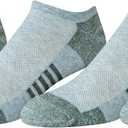 Amazon Essentials Men's Cotton Performance Cushioned No Show Socks for Men, Breathable Athletic (8-12, Grey)