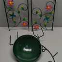 HONGLAND Metal Bird Bath with Trellis, 35" Outdoor Garden Birdbath with Detachable Bowl & Climbing Plant Support, Decorative Bird Feeder Station with Hummingbird for Yard, Patio, Fence