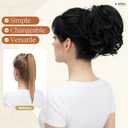 Claw Clip Short Ponytail Messy Bun Hair Piece Bendable Hair Branch Extensions Fluffy Wavy Curly Synthetic Versatile Black Hairpieces