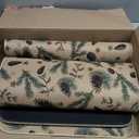 Artoid Mode Pine Nut Stars Merry Christmas Kitchen Mats Set of 2, Christmas Low-Profile Home Decor Kitchen Rugs for Floor - 17x29 and 17x47 Inch