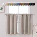 Chyhomenyc Stone Short Blackout Curtains 36 Inch Length, Small Kitchen Curtain Tier Rod Pocket Half Window Curtains for Bathroom Basement Cabinet Camper RV Bunk, 2 PCS, Each 30" Wx36 L