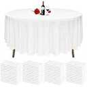 Tablecloth, White, Circle D- 10 Ft, Pack of 6