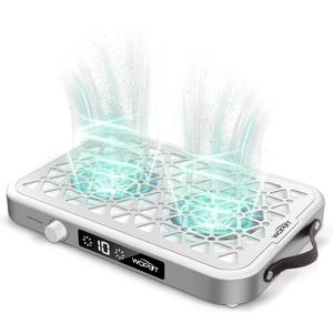 Nail Dust Collector, 1600PA Professional Nail Vacuum Dust Collector Fan with Filter Papers (30 Pcs) for Acrylic Nail Polishing & Manicure at Nail Salon & Home - White