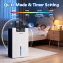 KeepGlad Dehumidifier, 98OZ Dehumidifiers for Home(1000sq.ft), Humidity Display Dehumidifier for Basement Bathroom Bedroom, Auto Shut Off, Washable Filter, Drain Hose, Timer, 7 Ambient Lights, White