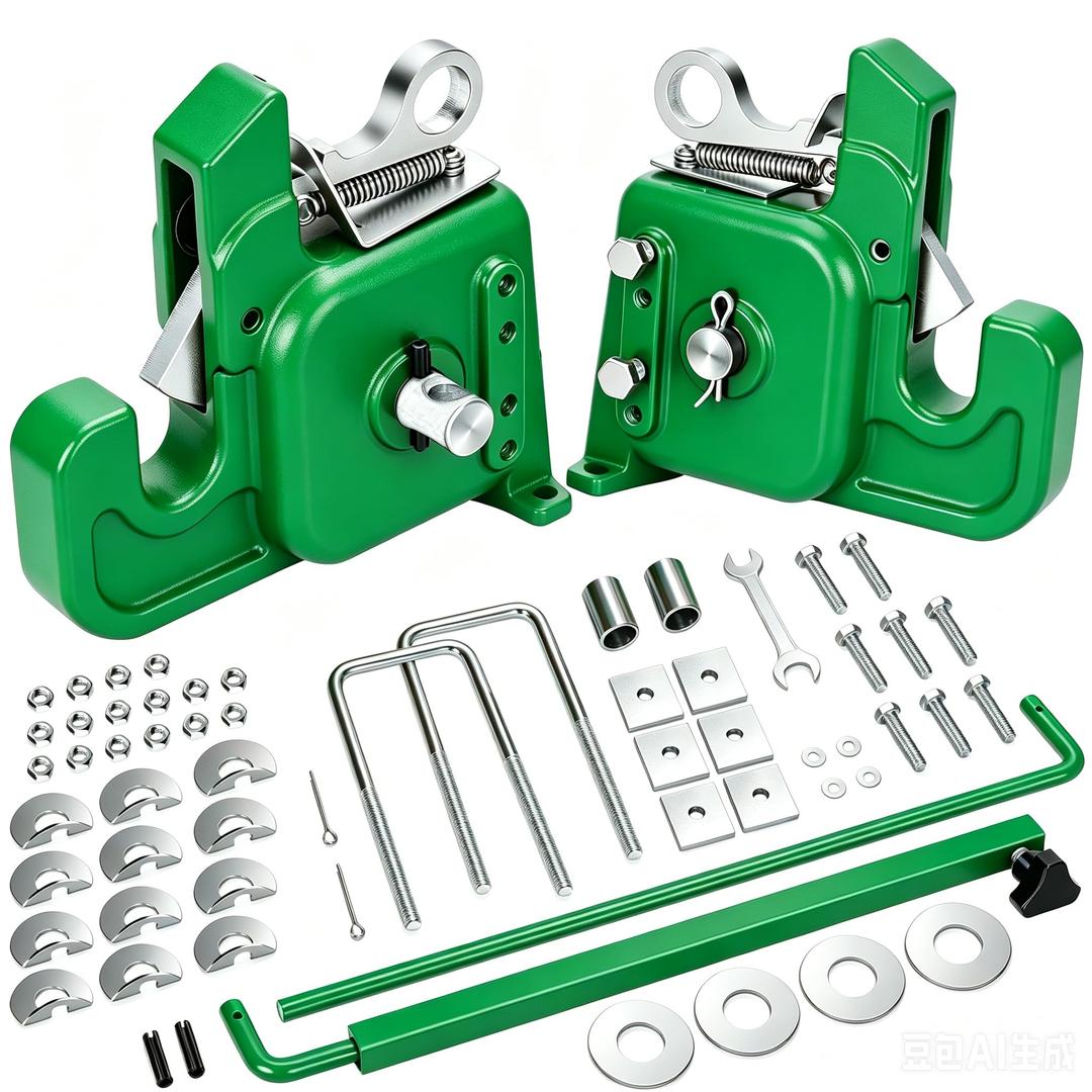 Upgraded Category 1 & 2 Tractor Easy Change Quick Hitch System, 3-Point Hitch Adapter for Tractors and Implements, Heavy-Duty Steel Construction, 30,000+ LBS Capacity, Adjustable Spreader Bar, Green