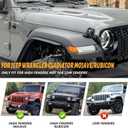 Front & Rear Fender Flares Compatible with 2020-2024 Jeep Wrangler Gladiator JT Mojave & Rubicon, Off-Road Wheel Flares Liner 4 PCS (Only Fit High Clearance Fender Flares)