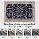 Tangsoo 5x7 Washable Area Rugs for Living Room Non Slip, Vintage Black Beige Floral Rug for Bedroom Laundry Office, Soft Low Pile Stain Resistance Retro Indoor Boho Carpet Mats for Dinning Room Mat