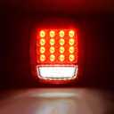 LIMICAR RV Tail Lights, Square 43 LED Trailer Lights, 2PCS Red/White Stop Turn Back up Reverse Tail Lights w/License Plate Light for Truck Trailer Jeep YJ TJ JK CJ