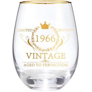 60th Birthday Gifts for Women - 60th Birthday Gift Ideas, Vintage 1966 Engraved Red Wine Glasses 60th Birthday Gifts for Her, 60th Birthday Decorations The Best Birthday Gift 60 Year Old Birthday Gift